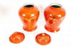Pair Oriental Porcelain Decorative Urn - 1130281