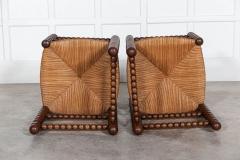 Pair Oversized 19thC French Oak Bobbin Chairs - 2862323