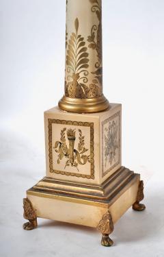 Pair Painted Tole Empire Style Lamps 20th Century - 4808546