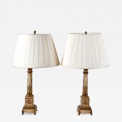 Pair Painted Tole Empire Style Lamps 20th Century - 4812809
