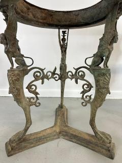 Pair Pompeiian Grand Tour Bronze Gueridon Tables tripod legs with pawed feet - 4264926