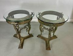 Pair Pompeiian Grand Tour Bronze Gueridon Tables tripod legs with pawed feet - 4264943