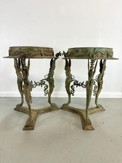 Pair Pompeiian Grand Tour Bronze Gueridon Tables tripod legs with pawed feet - 4264951