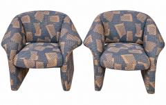 Pair Post Modern Sculptural Ribbon Lounge Chairs 1980 - 4810609