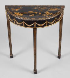 Pair Regency Chinoiserie Demi Lune Tables - 1651234