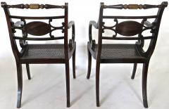 Pair Regency Faux Japanned and Parcel Gilt Arm Chairs Circa 1810 - 677493