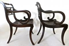 Pair Regency Faux Japanned and Parcel Gilt Arm Chairs Circa 1810 - 677495