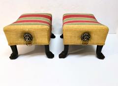 Pair Regency Hairy Paw Foot Stools - 1916550