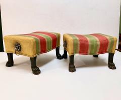 Pair Regency Hairy Paw Foot Stools - 1916553