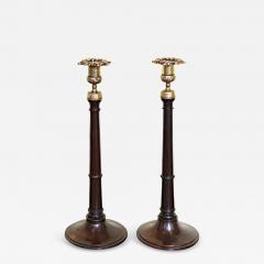 Pair Regency Turned Mahogany Candlesticks - 4179048