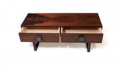 Pair Rosewood Blue Tile Cabinets Nightstands - 3599058