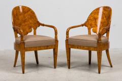 Pair Russian Karelian Birch arm chairs - 4631148
