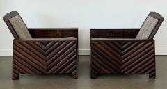 Pair Scandinavian 1920s Solid Wenge Modernist Club Chairs - 2943957