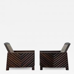 Pair Scandinavian 1920s Solid Wenge Modernist Club Chairs - 2948951