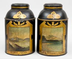 Pair Scottish Tole Tea Canisters Circa 1850 - 1662523