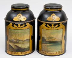 Pair Scottish Tole Tea Canisters Circa 1850 - 1662524