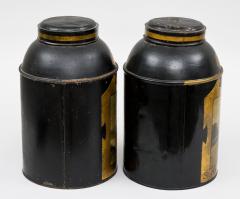 Pair Scottish Tole Tea Canisters Circa 1850 - 1662528