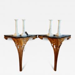 Pair Serge Roche Style Carved Wood Consoles - 4464107