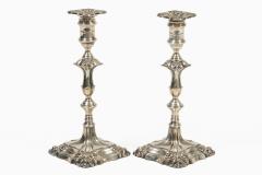 Pair Sheffield Silver Plate George II Style Candlesticks - 4645812