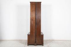 Pair Slim English Oak Glazed Bookcases - 2507292