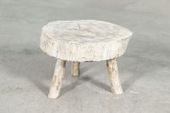 Pair Small French Bleached Elm Side Tables Stools - 3159014