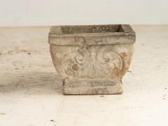 Pair Square Concrete Stone Planters with Shell Pattern France mid 20th C  - 3890340