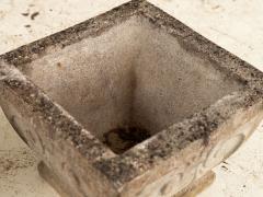 Pair Square Concrete Stone Planters with Shell Pattern France mid 20th C  - 3931470