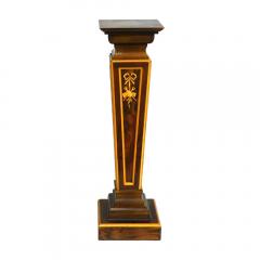 Pair Squared Top Burlwood Continental inlaid display pedestals - 3623963