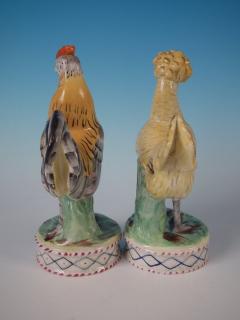 Pair Staffordshire Hen And Cockerel Rooster Figures - 2651097