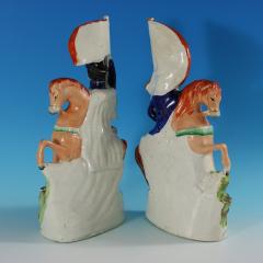 Pair Staffordshire Simpson Brown Generals on Horseback - 2735771