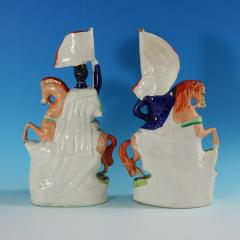 Pair Staffordshire Simpson Brown Generals on Horseback - 2735772