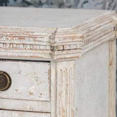 Pair Swedish Gustavian Breakfront Commodes in Original Gray Paint 19th c  - 4479539