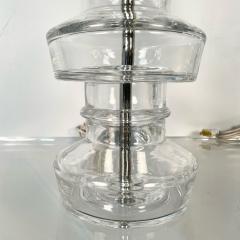Pair Swedish Mid Century Modern Translucent Clear Glass Table or Desk Lamps - 3246844