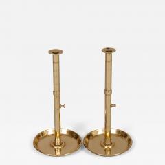 Pair Tall Brass Pulpit Candlesticks - 3517803