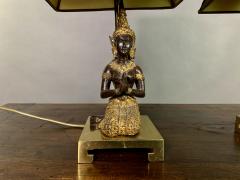 Pair Thai Thepphanom Angel Table Lamps Brass Base - 1805999