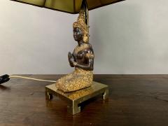 Pair Thai Thepphanom Angel Table Lamps Brass Base - 1806002