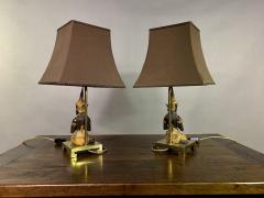 Pair Thai Thepphanom Angel Table Lamps Brass Base - 1806009