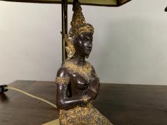 Pair Thai Thepphanom Angel Table Lamps Brass Base - 1806014