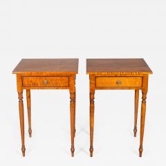 Pair Tiger Maple Side or End Tables - 2507361