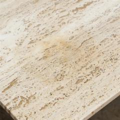 Pair Travertine Top End Tables - 3607728