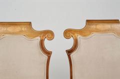 Pair Unusual Inlaid Edwardian Neoclassical Style Slipper Chairs - 4808534