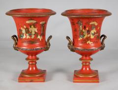 Pair Vieux Paris Porcelain Campagna Urns - 2307240