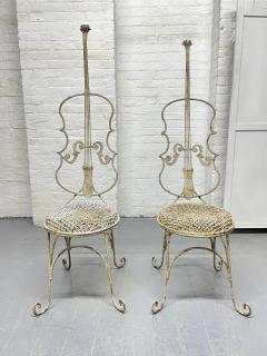 Pair Vintage Cello Form Garden Chairs - 2466043
