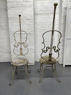 Pair Vintage Cello Form Garden Chairs - 2466048