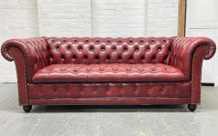 Pair Vintage Tufted Leather Chesterfield Sofas - 2127946