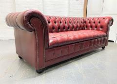 Pair Vintage Tufted Leather Chesterfield Sofas - 2127949