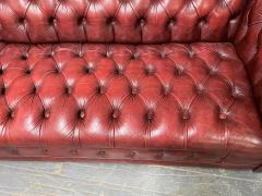 Pair Vintage Tufted Leather Chesterfield Sofas - 2127950