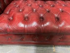 Pair Vintage Tufted Leather Chesterfield Sofas - 2127953