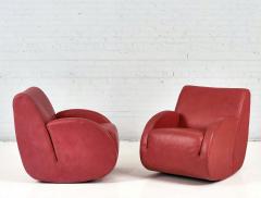 Pair Vladimir Kagan Leather Rocking Chairs 1980 - 2493226