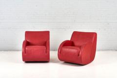 Pair Vladimir Kagan Leather Rocking Chairs 1980 - 2493227